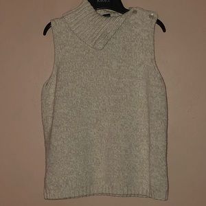 GAP Fold-Down, Button-Collar Sleeveless Sweater